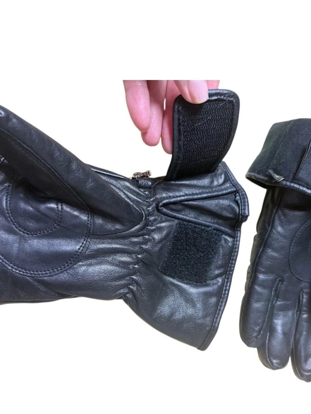 HARLEY DAVIDSON Women Black Leather Insulated Motorcycle Gloves
